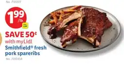 Lidl Smithfield fresh pork spareribs offer