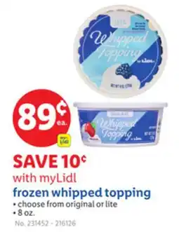 Lidl frozen whipped topping offer