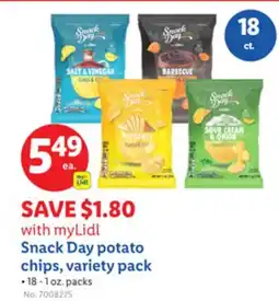 Lidl Snack Day potato chips, variety pack offer