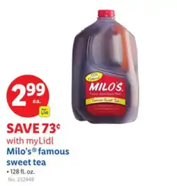 Lidl Milo's famous sweet tea offer