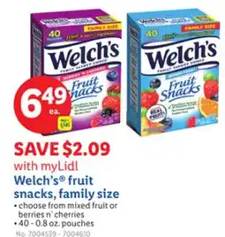 Lidl Welch's fruit snacks, family size offer