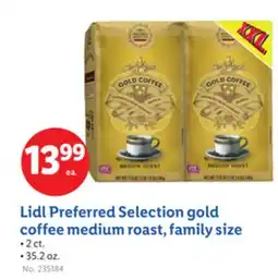 Lidl Lidl Preferred Selection gold coffee medium roast, family size offer