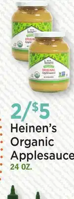 Heinen's Heinen's Organic Applesauce offer