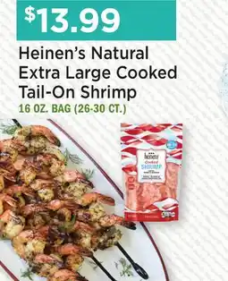 Heinen's Heinen's Natural Extra Large Cooked Tail-On Shrimp offer