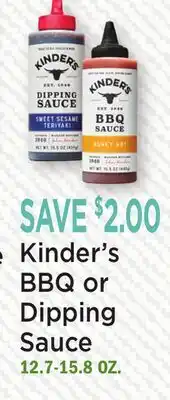 Heinen's Kinder's BBQ or Dipping Sauce offer