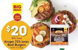 Kroger Kroger 73% Lean Beef Burgers offer