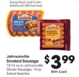 Kroger Johnsonville Smoked Sausage offer