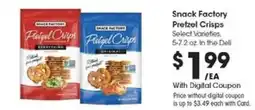 Kroger Snack Factory Pretzel Crisps offer