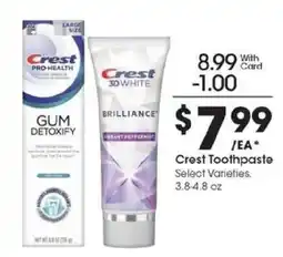 Kroger Crest Toothpaste offer