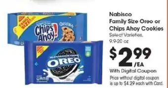 Kroger Nabisco Family Size Oreo or Chips Ahoy! Cookies offer