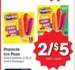 Kroger Popsicle Ice Pops offer