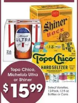 Kroger Topo Chico, Michelob Ultra or Shiner offer