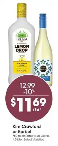 Kroger Kim Crawford or Korbel offer