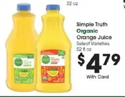 Kroger SImple Truth Organic Orange Juice offer