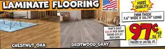 Ollie's LAMINATE FLOORING 7MM THICK 7.6 WIDE X 50.79 LONG offer