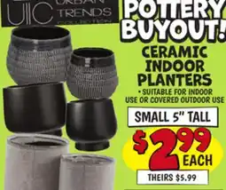 Ollie's SMALL 5 TALL CERAMIC INDOOR PLANTERS offer