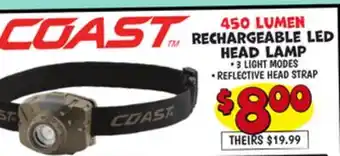 Ollie's 450 Lumen Rechargeable LED Head Lamp offer