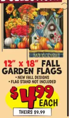 Ollie's 12 X 18 FALL GARDEN FLAGS offer