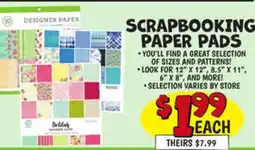 Ollie's SCRAPBOOKING PAPER PADS offer