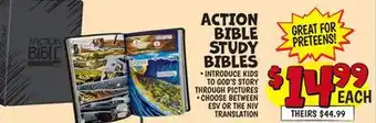 Ollie's ACTION BIBLE STUDY BIBLES offer