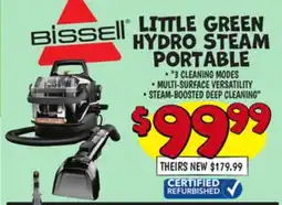 Ollie's BISSELL CERTIFIED REFURBISHED LITTLE GREEN HYDRO STEAM PORTABLE offer