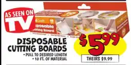 Ollie's DISPOSABLE CUTTING BOARDS offer