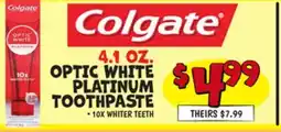 Ollie's 4.1 OZ. OPTIC WHITE PLATINUM TOOTHPASTE offer