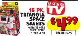 Ollie's 18 PK. TRIANGLE SPACE SAVERS offer