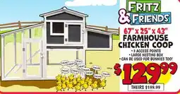 Ollie's 67 x 25 x 43 FARMHOUSE CHICKEN COOP offer