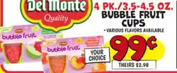 Ollie's 4 PK./3.5-4.5 OZ. BUBBLE FRUIT CUPS offer