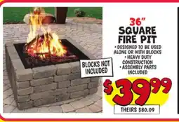 Ollie's 36 SQUARE FIRE PIT offer