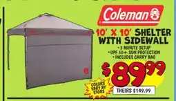 Ollie's COLEMAN 10' X 10' SHELTER WITH SIDEWALL offer