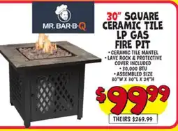 Ollie's 30 SQUARE CERAMIC TILE LP GAS FIRE PIT offer