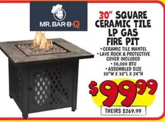 Ollie's 30 SQUARE CERAMIC TILE LP GAS FIRE PIT offer