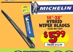 Ollie's 14-28 HYBRID WIPER BLADES offer