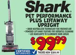 Ollie's SHARK PET PERFORMANCE PLUS LIFTAWAY UPRIGHT offer