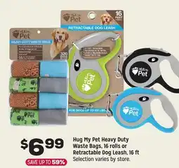 Grocery Outlet Hug My Pet Heavy Duty Waste Bags, 16 rolls or Retractable Dog Leash, 16 ft offer