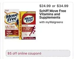 Walgreens Schiff Move Free Vitamins and Supplements offer