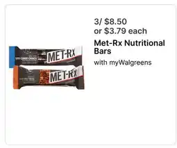 Walgreens Met-Rx Nutritional Bars offer