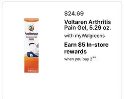 Walgreens Voltaren Arthritis Pain Gel, 5.29 oz offer