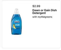 Walgreens Dawn or Gain Dish Detergent offer