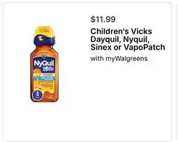 Walgreens Vicks Dayquil, Nyquil, Sinex or VapoPatch offer