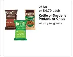 Walgreens Kettle or Snyder's Pretzels or Chips offer