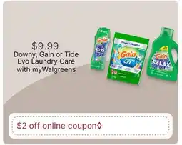 Walgreens Downy, Gain or Tide Evo Laundry Care offer