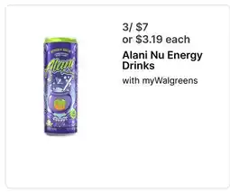 Walgreens Alani Nu Energy Drinks offer