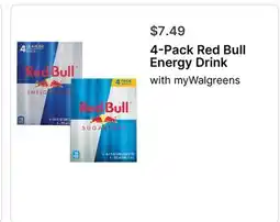 Walgreens 4-Pack Red Bull Energy Drink offer