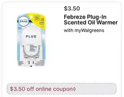 Walgreens Febreze Plug-In Scented Oil Warmer offer