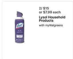 Walgreens Lysol Household Products offer