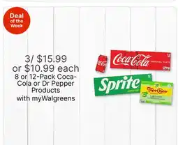 Walgreens 8 or 12-Pack Coca-Cola or Dr Pepper Products offer