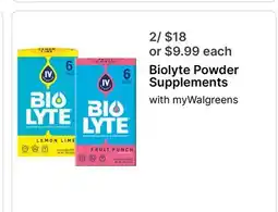 Walgreens Biolyte Powder Supplements offer